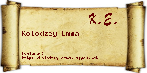 Kolodzey Emma névjegykártya